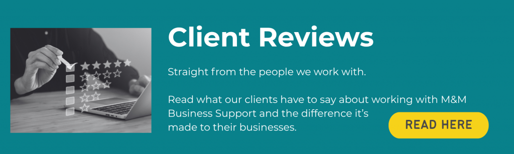 M&M Business Support Proof Client reviews header